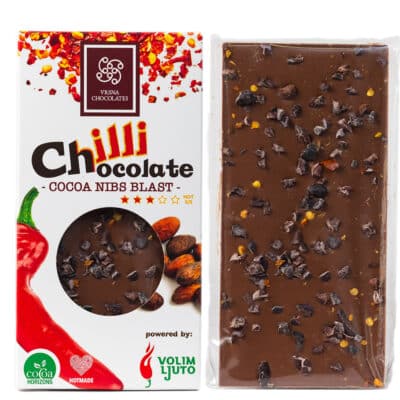 Vrsna Chilli Chocolate - Cocoa Nibs Blast ljuta čokolada 70g